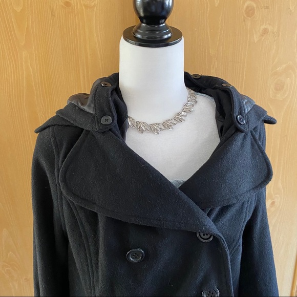 UO Kimchi Blue • Hooded Swing Peacoat Jacket - Picture 4 of 9